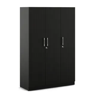 Kosmo Carnival 3 Door Wardrobe Without Mirror Hd - Natural Wenge Woodpore