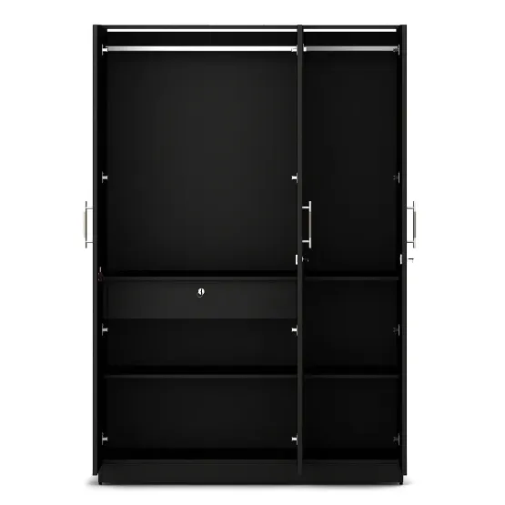 Kosmo Carnival 3 Door Wardrobe Without Mirror Hd - Natural Wenge Woodpore