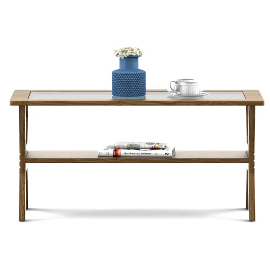 Kosmo Centre Table Ct24 With Glass Top - Classic Oak