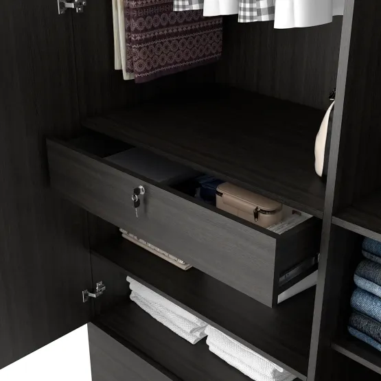 Kosmo Classy 4 Door Wardrobe Without Mirror - Natural Wenge Woodpore