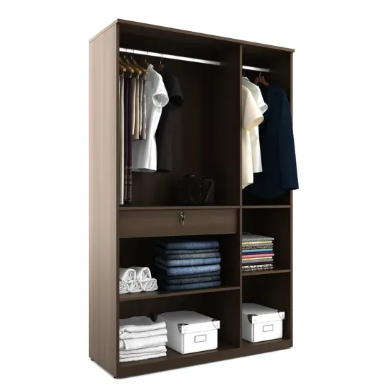 Kosmo Crescent 3 Door Wardrobe With Mirror - Mol-acacia Dark Woodpore