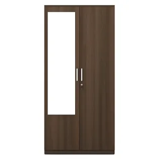 Kosmo Crescent 2 Door Wardrobe With Mirror - Mol-acacia Dark Woodpore