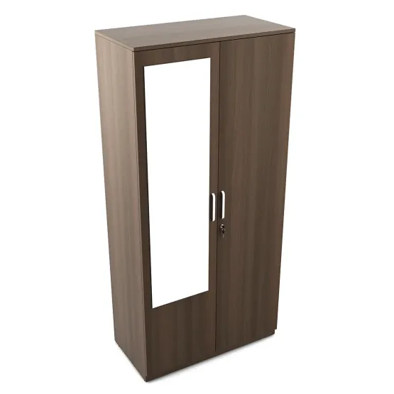 Kosmo Crescent 2 Door Wardrobe With Mirror - Mol-acacia Dark Woodpore