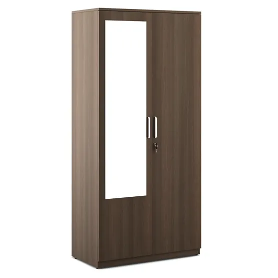 Kosmo Crescent 2 Door Wardrobe With Mirror - Mol-acacia Dark Woodpore