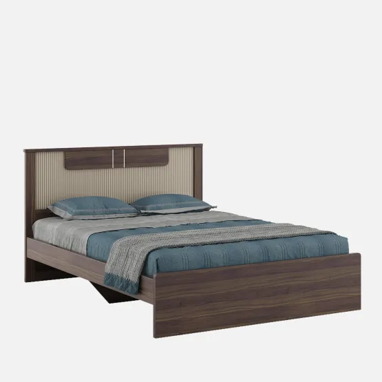 Eco King Bed Without Storage - Lyon Walnut