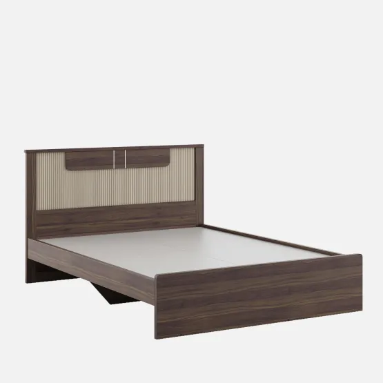 Eco King Bed Without Storage - Lyon Walnut