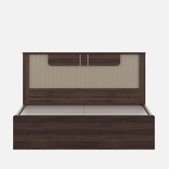 Eco Queen Bed Without Storage - Lyon Walnut