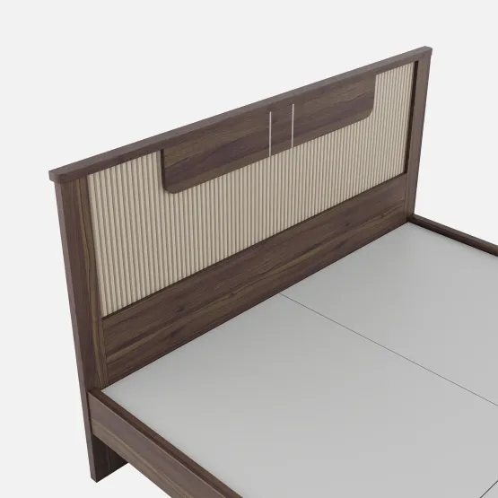 Eco King Bed Without Storage - Lyon Walnut