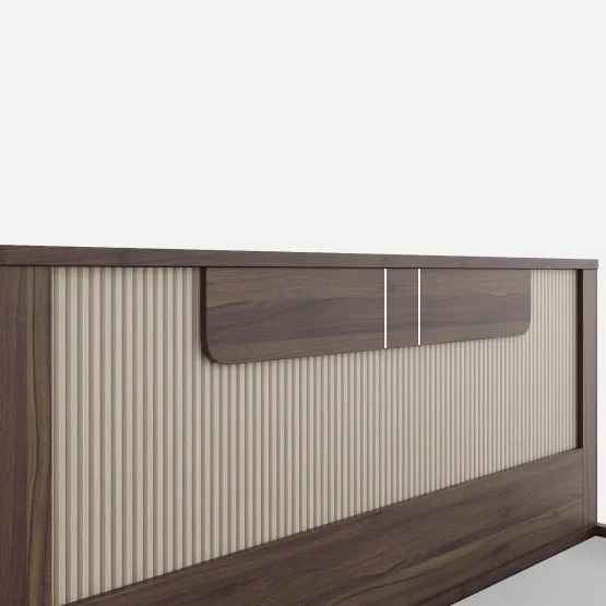 Eco King Bed Without Storage - Lyon Walnut