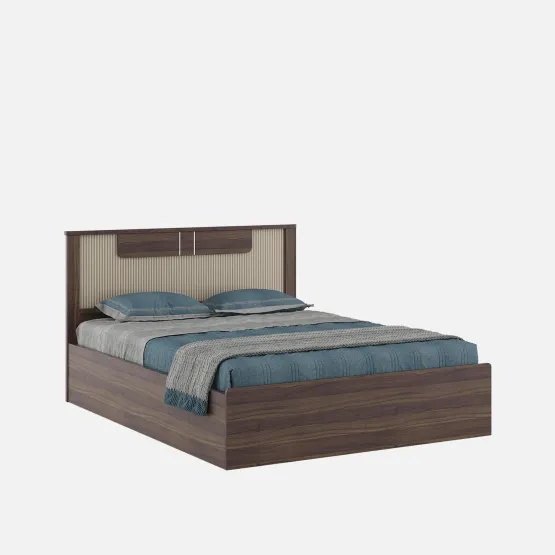 Eco Queen Bed With 3/4 Lift-on Storage - Lyon Walnut