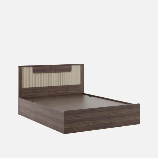 Eco King Bed With 3/4 Lift-on Storage - Lyon Walnut