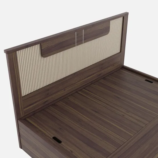 Eco Queen Bed With 3/4 Lift-on Storage - Lyon Walnut