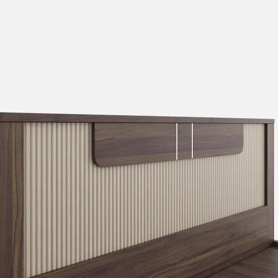 Eco King Bed With 3/4 Lift-on Storage - Lyon Walnut