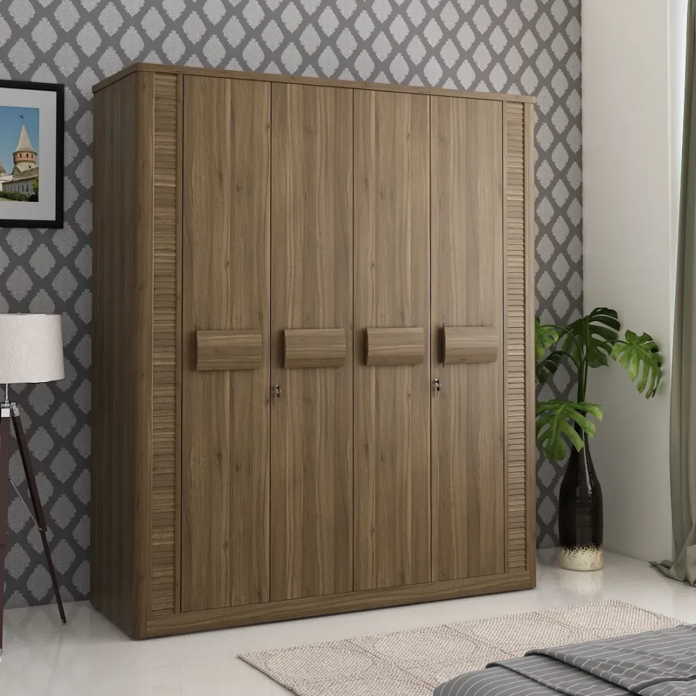 Kosmo Emperor / Proton 4 Door Wardrobe - Lyon Walnut