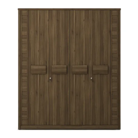 Kosmo Emperor / Proton 4 Door Wardrobe - Lyon Walnut