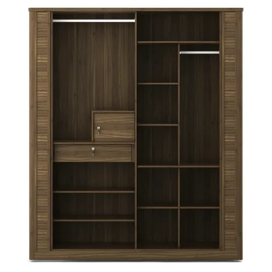 Kosmo Emperor / Proton 4 Door Wardrobe - Lyon Walnut