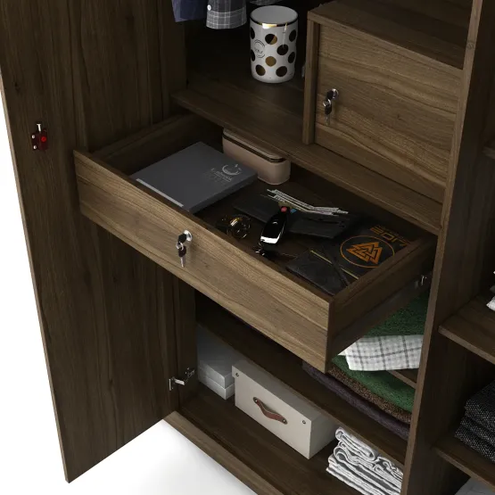 Kosmo Emperor / Proton 4 Door Wardrobe - Lyon Walnut