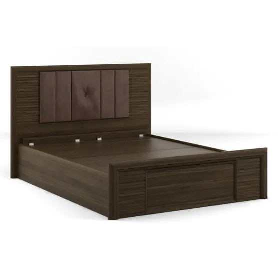 Kosmo Emperor King Bed V2 Full Lifton  With Top Panel - Lyon Walnut