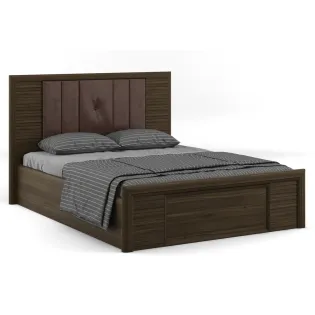 Emperor Queen Bed V2 Full Lifton  With Top Panel - Lyon Walnut