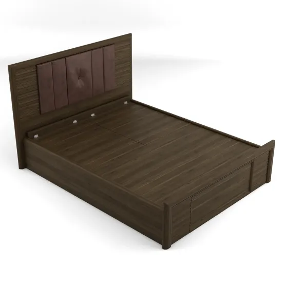 Kosmo Emperor King Bed V2 Full Lifton  With Top Panel - Lyon Walnut