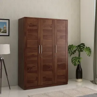 Kosmo Grace 3 Door Wardrobe Without Mirror-sheesham