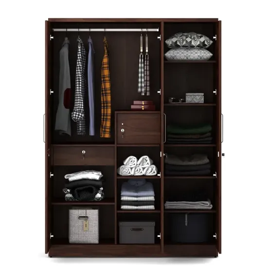 Kosmo Grace 3 Door Wardrobe Without Mirror-sheesham