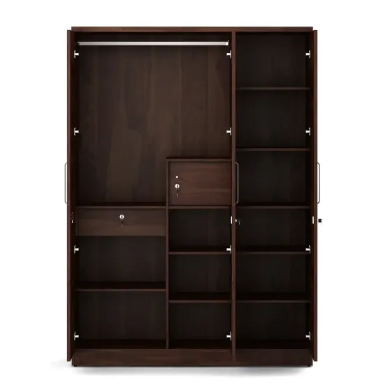 Kosmo Grace 3 Door Wardrobe Without Mirror-sheesham