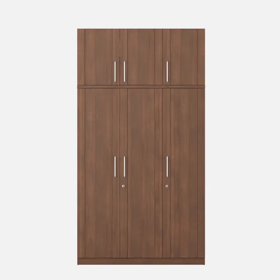 Grace 3 Door Wardrobe With Loft - Walnut Rigato