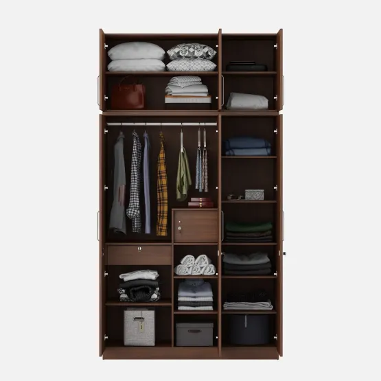 Grace 3 Door Wardrobe With Loft - Walnut Rigato