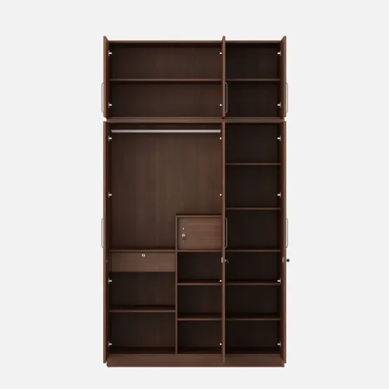 Grace 3 Door Wardrobe With Loft - Walnut Rigato