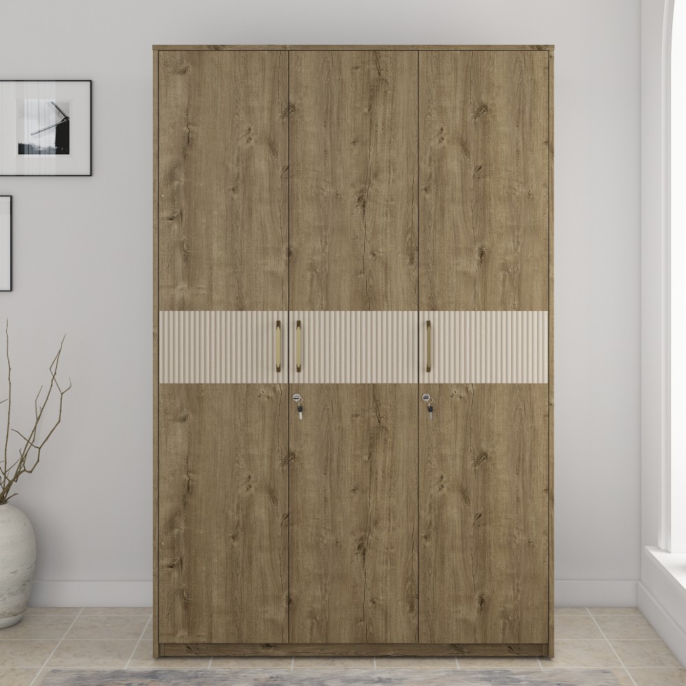 Kosmo Gloria 3 Door Wardrobe- Sebastain Oak