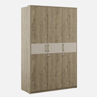 Gloria 3 Door Wardrobe- Sebastain Oak