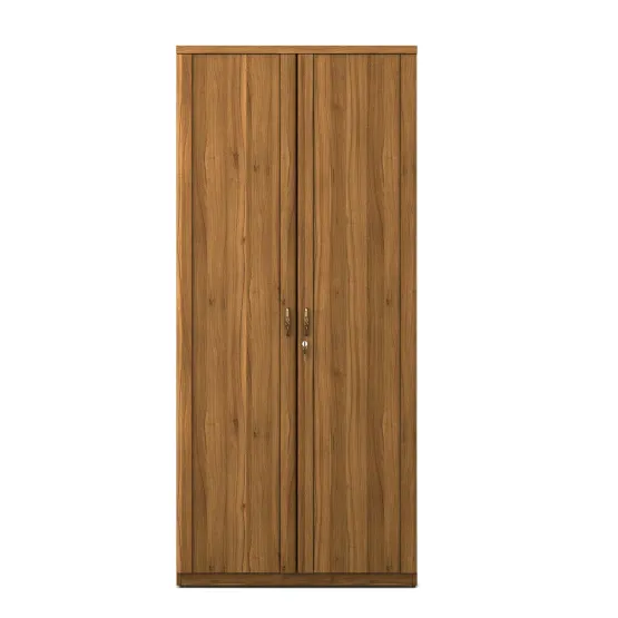 Kosmo Harmony 2 Door Wardrobe Without Mirror - Natural Teak