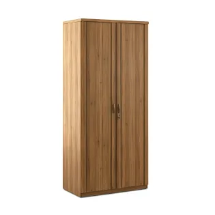 Kosmo Harmony 2 Door Wardrobe Without Mirror - Natural Teak