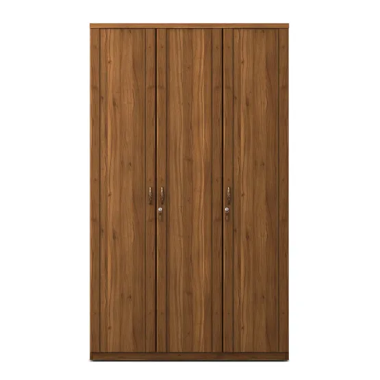 Kosmo Harmony 3 Door Wardrobe Without Mirror - Natural Teak