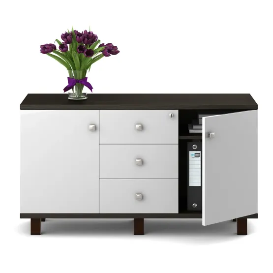 Icon Credestal Unit 1200 (w) X 450 (d) X 670 (h) - Fumed Oak