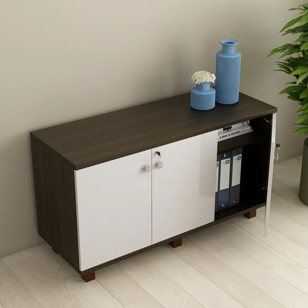 Icon Low Height Storage 1200 (w) X 450 (d) X 670 (h) - Fumed Oak