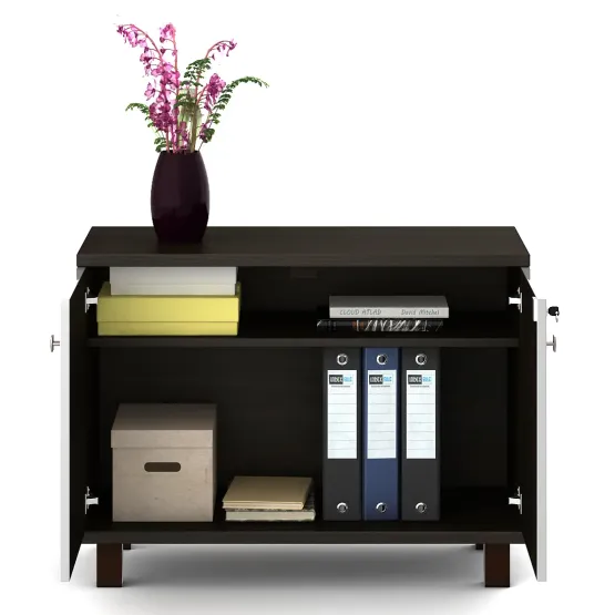 Icon Low Height Storage 900 (w) X 450 (d) X 670(h) - Fumed Oak