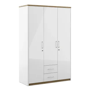 Kosmo Jupiter 3 Door Wardrobe W/o Mirror - High Gloss White