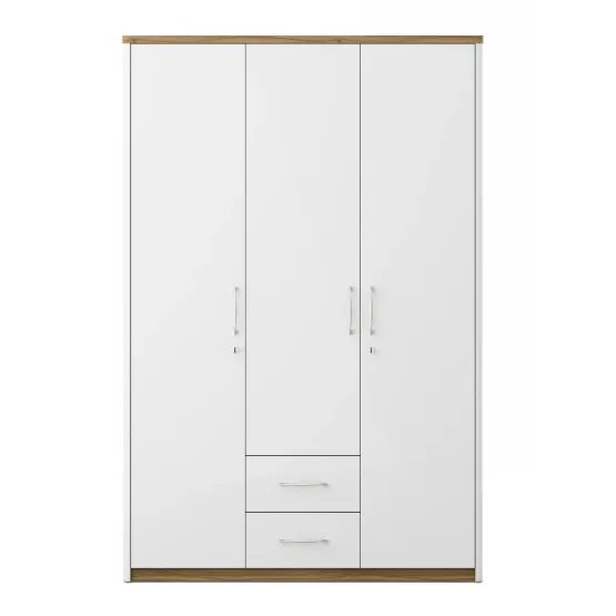 Kosmo Jupiter 3 Door Wardrobe W/o Mirror - High Gloss White