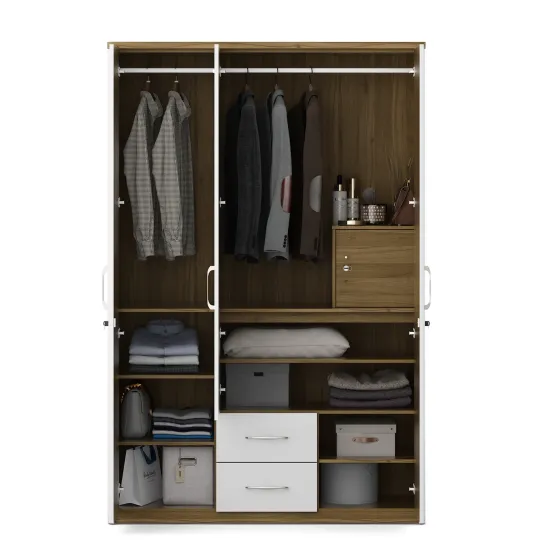 Kosmo Jupiter 3 Door Wardrobe W/o Mirror - High Gloss White