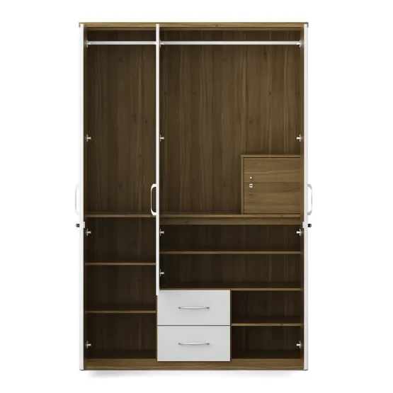 Kosmo Jupiter 3 Door Wardrobe W/o Mirror - High Gloss White