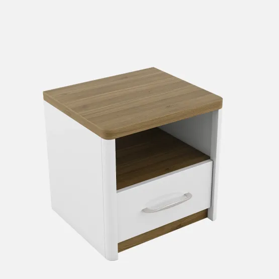 Jupiter Bedside - High Gloss And Natural Teak