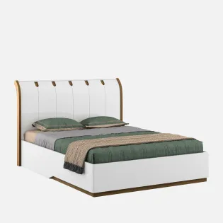 Jupiter Queen Bed 3/4 Lifton - High Gloss And Natural Teak