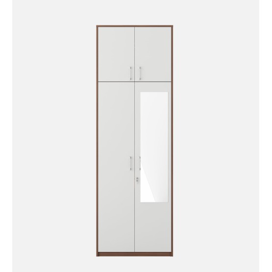 Dew 2 Door Wardrobe Fw Shutter Mirror With Loft - Walnut Rigato