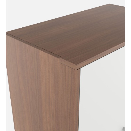 Dew 2 Door Wardrobe Fw Shutter Mirror With Loft - Walnut Rigato