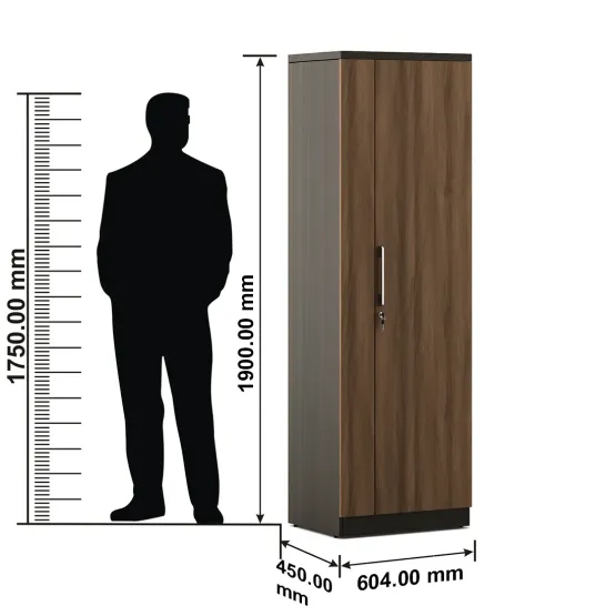 Kosmo Ken 1 Door Wardrobe Without Mirror - Walnut Bronze Woodpore