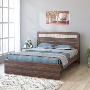 Kia King Bed Without Storage - Lyon Walnut