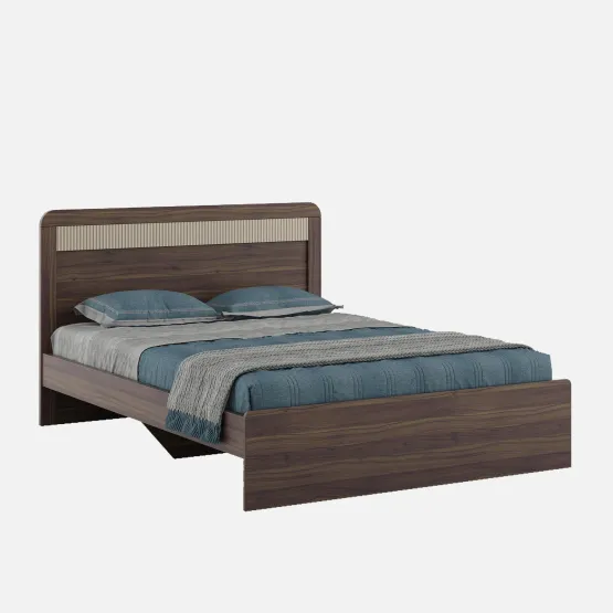 Kia King Bed Without Storage - Lyon Walnut