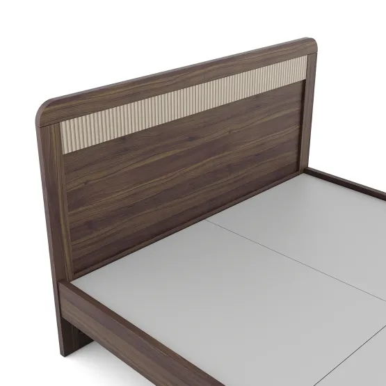 Kia King Bed Without Storage - Lyon Walnut